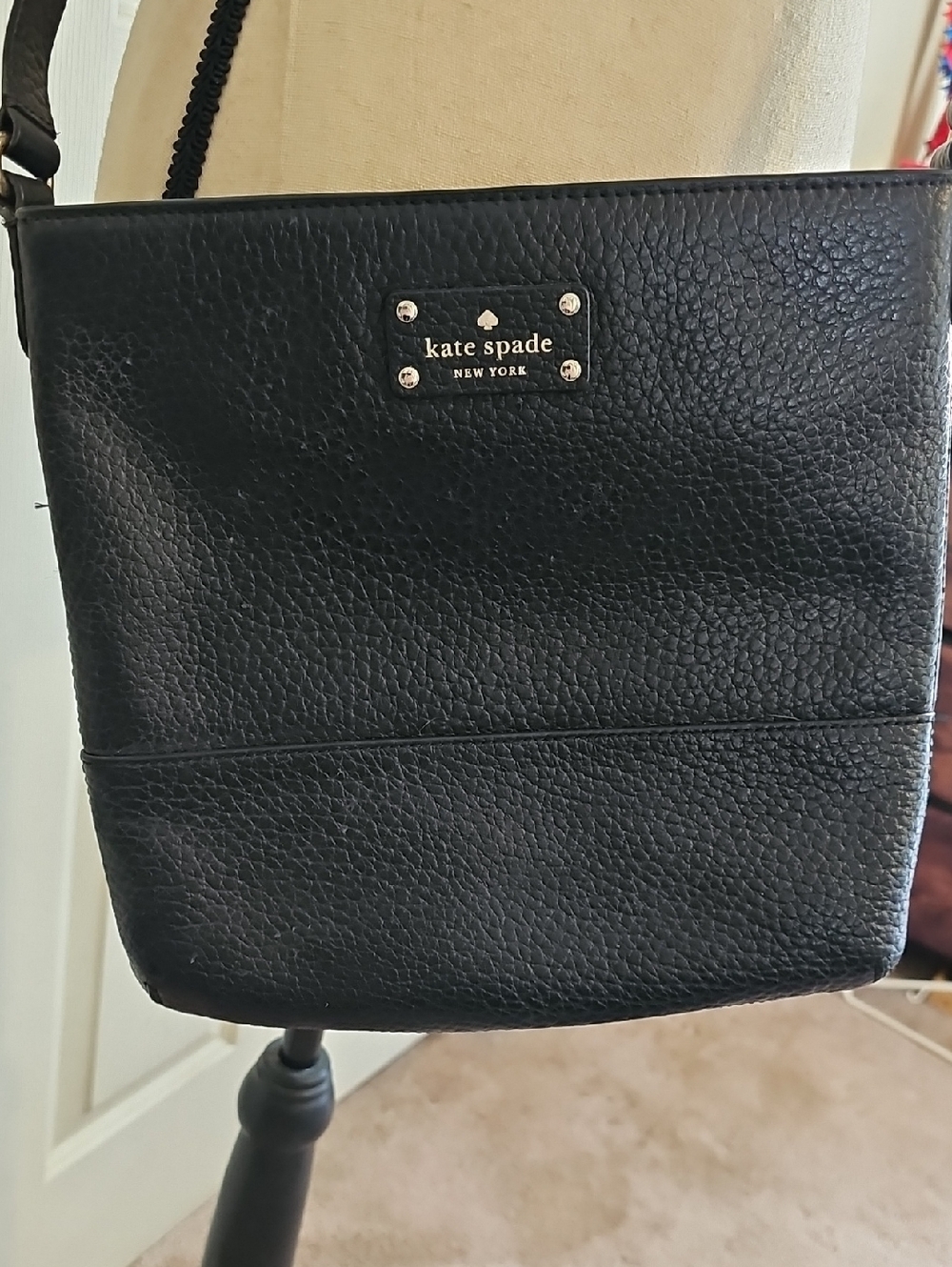 ♤kate spade♤ Black Pebbled Leather Crossbody Bag